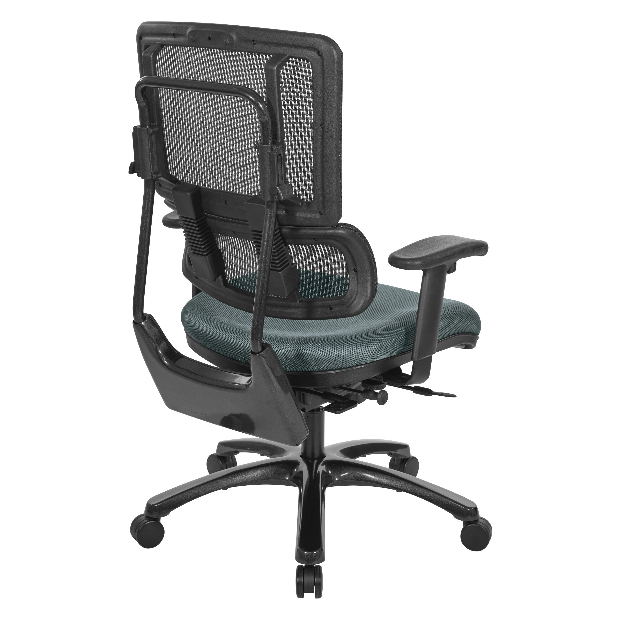 Vertical Black Mesh Back Chair with Shiny Black Base
