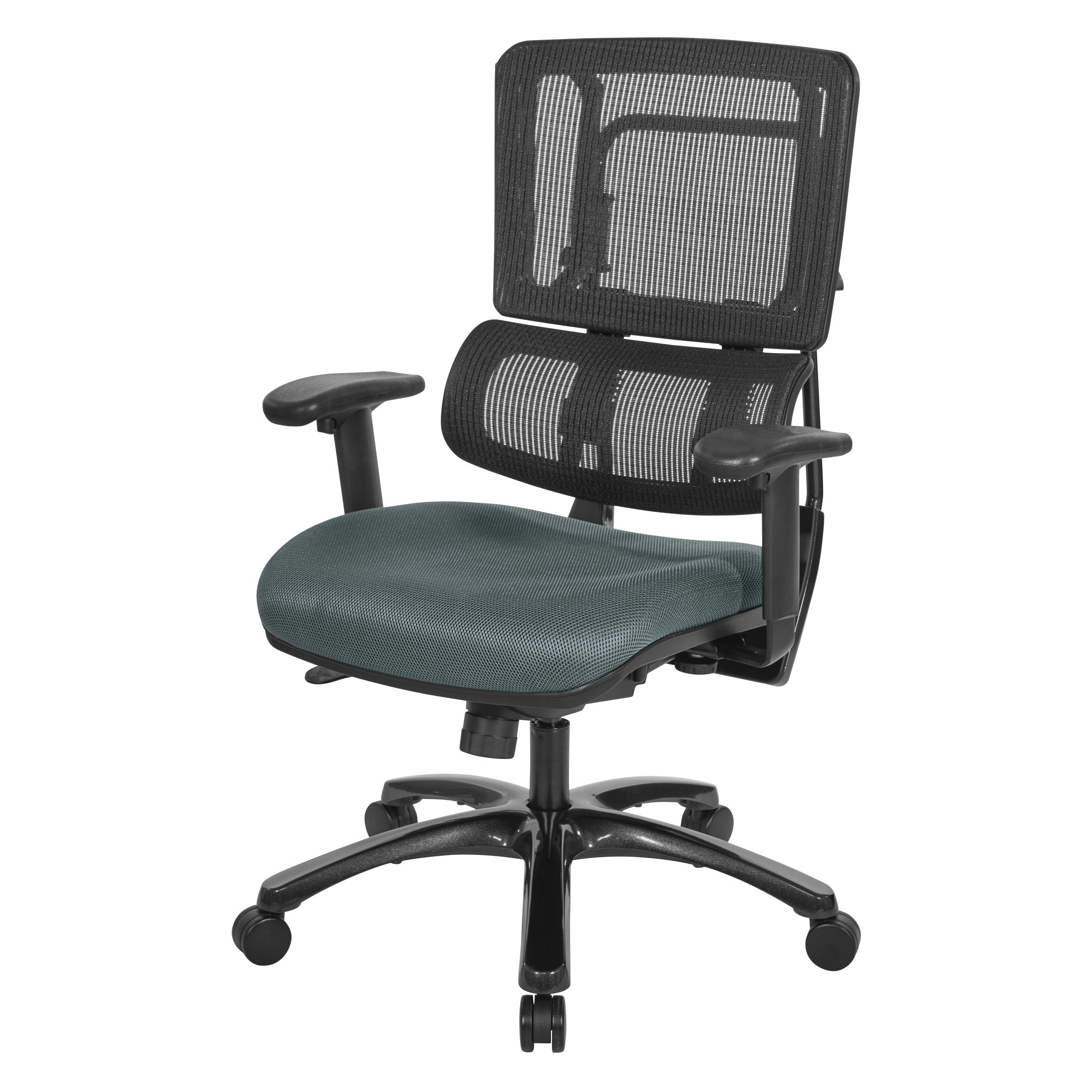 Vertical Black Mesh Back Chair with Shiny Black Base