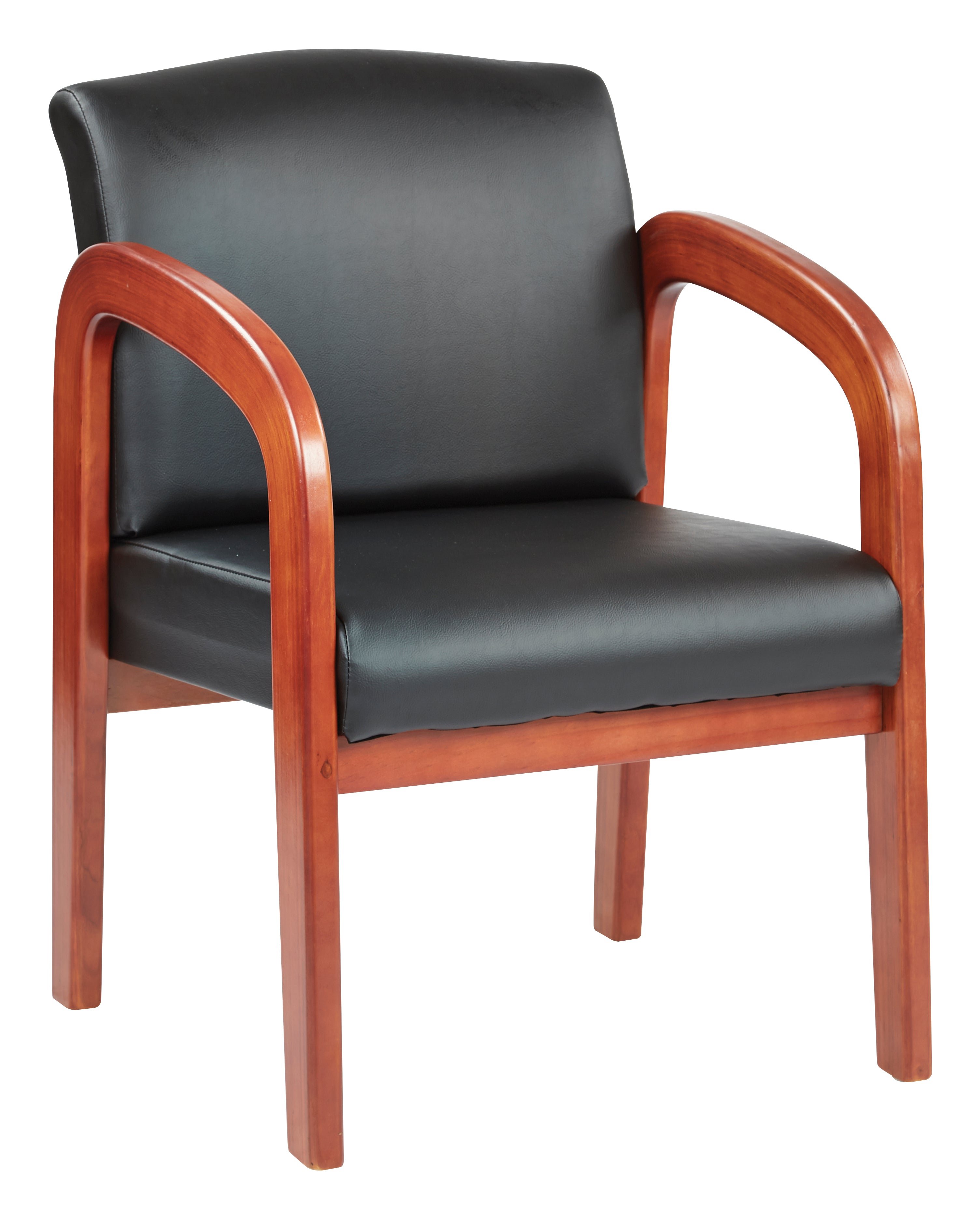 Oak Finish Wood Visitors Chair