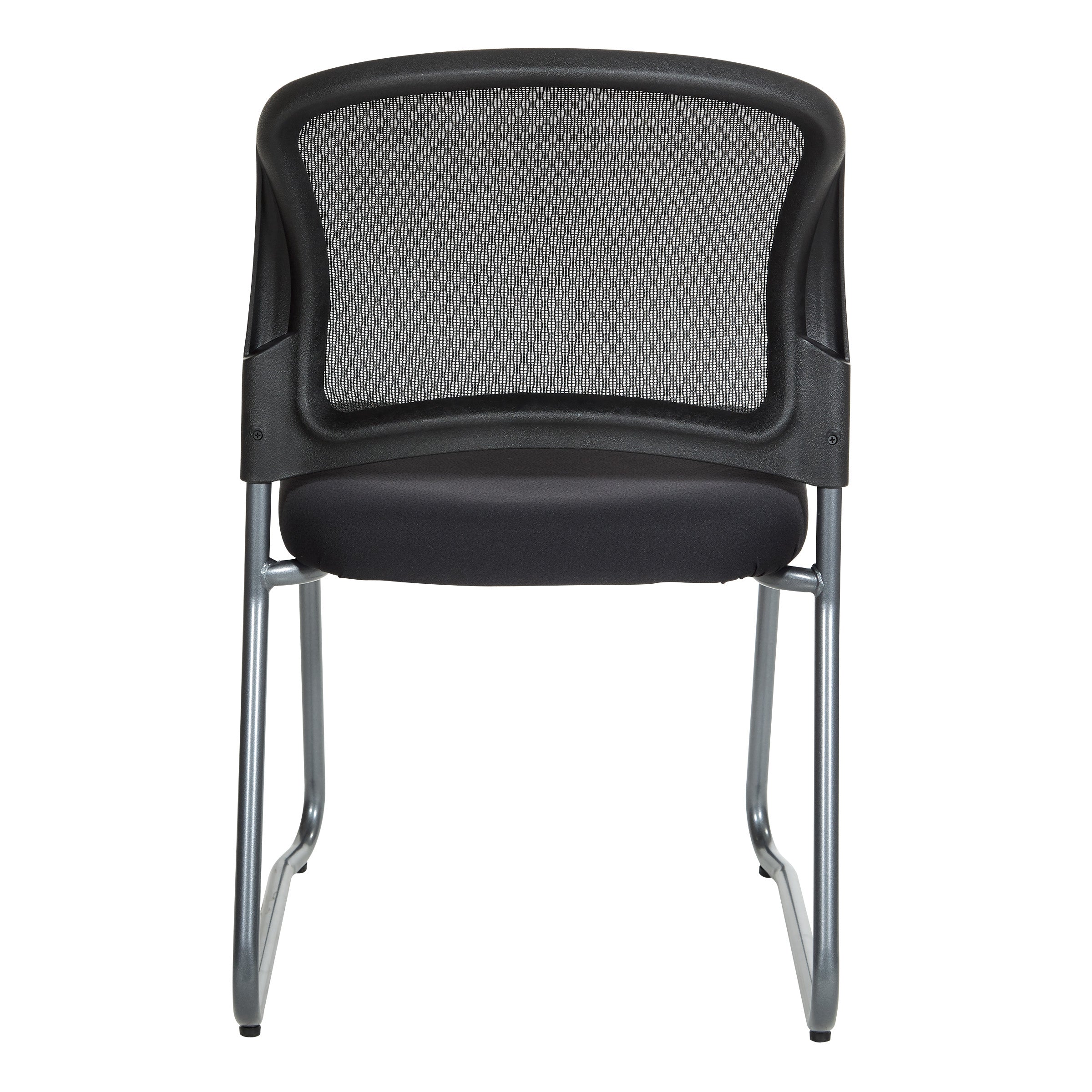 Titanium Finish Black Visitors Chair with ProGrid® Back and Sled Base
