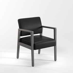 N9NE Wellington Solid Wood Guest Chair, Black Seat (1800)