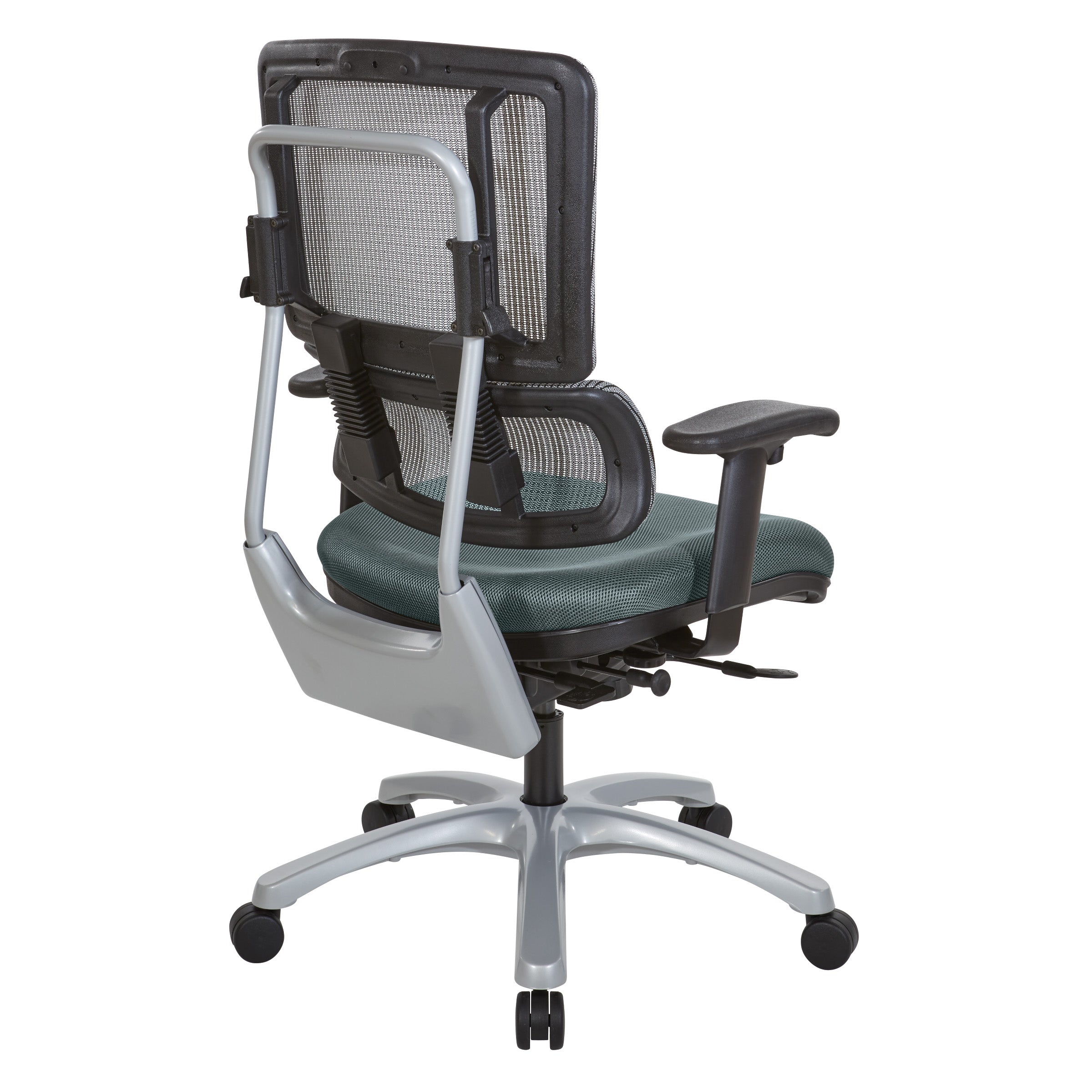 Vertical Grey Mesh Back Chair with Silver Base