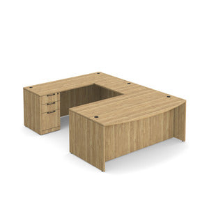 N9NE Classic Laminate Executive Bowfront U-Shape Desk 71" x 112" (CLAUD1002N) - Aspen