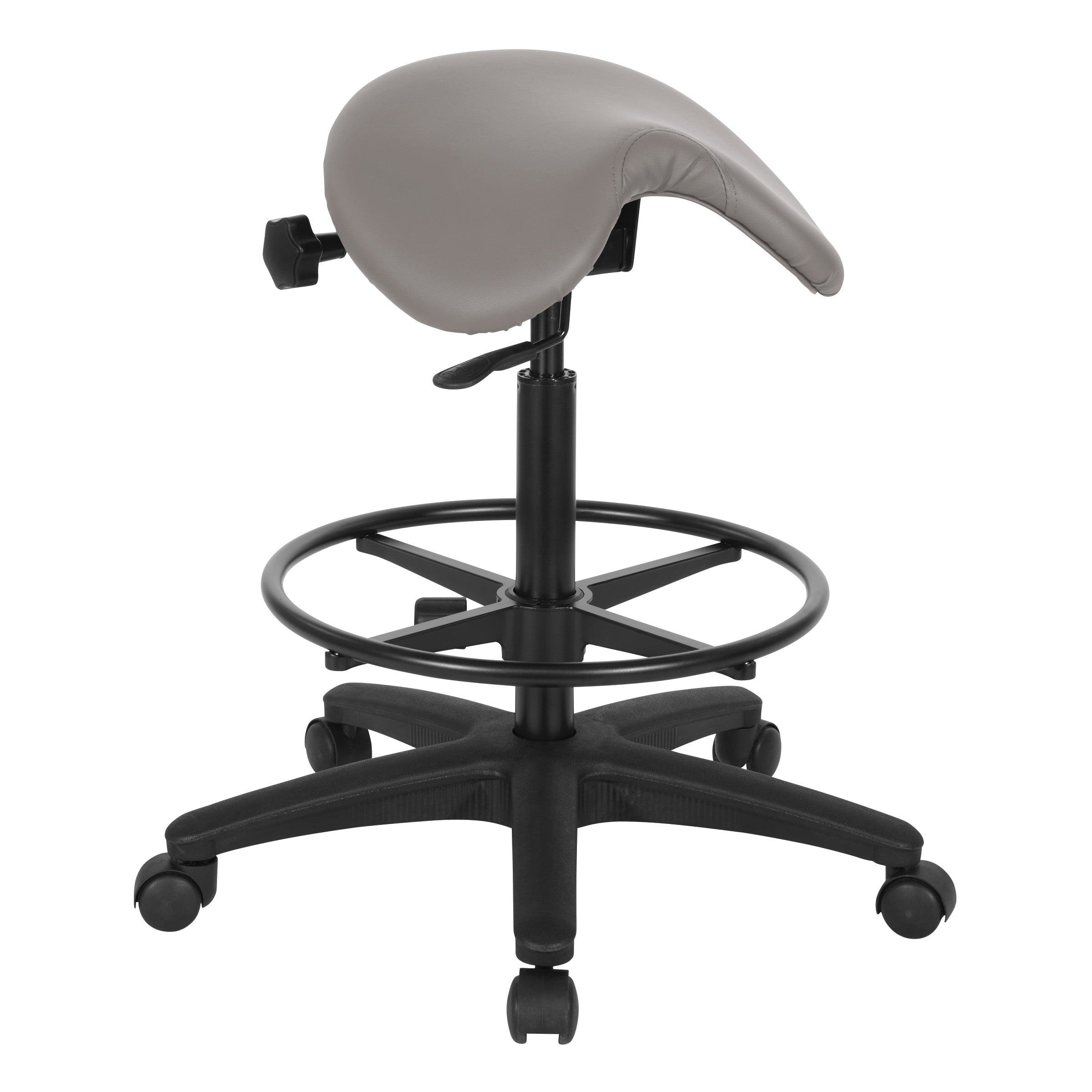 Backless Stool with Saddle Seat