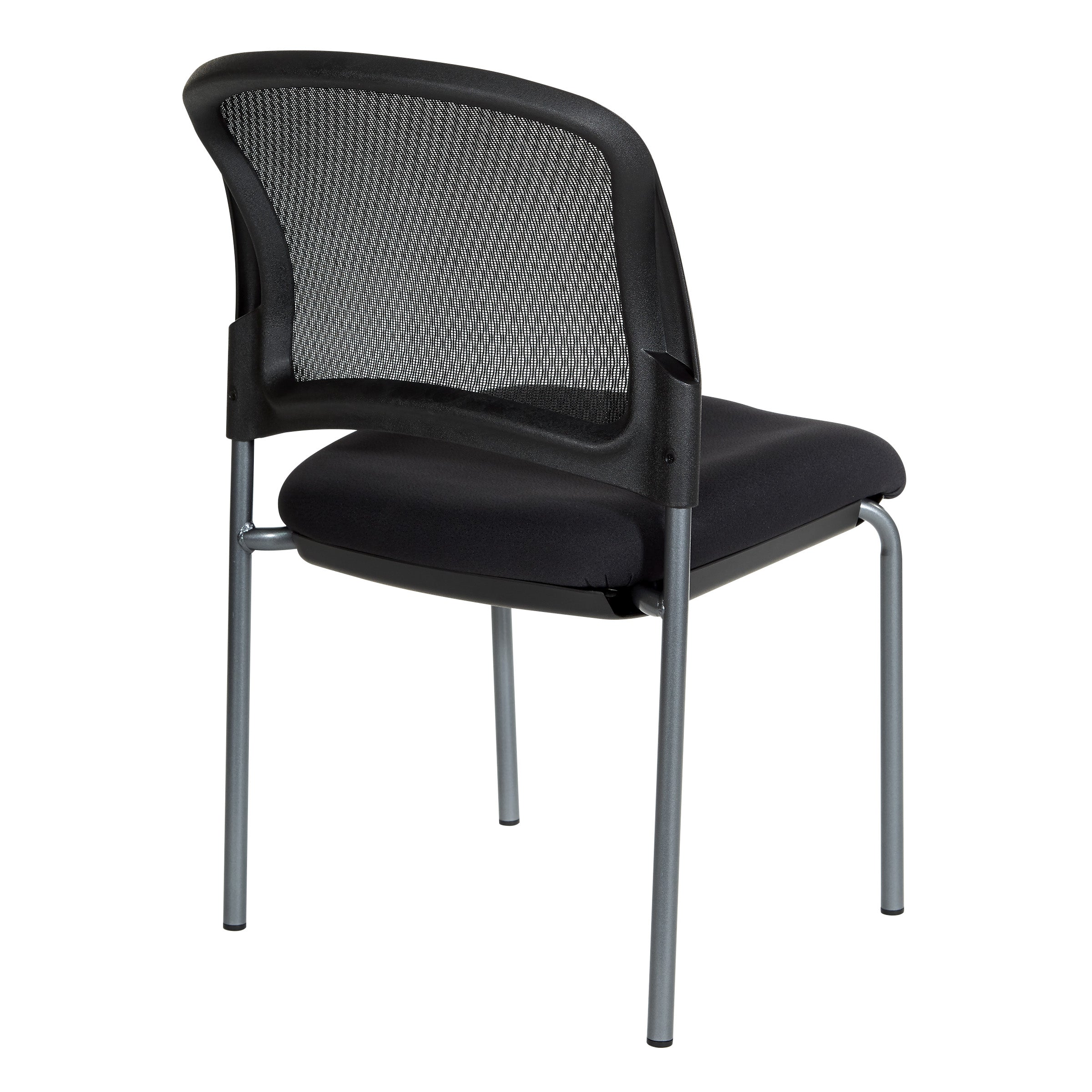 Titanium Finish Black Visitors Chair with ProGrid® Back and Straight Legs