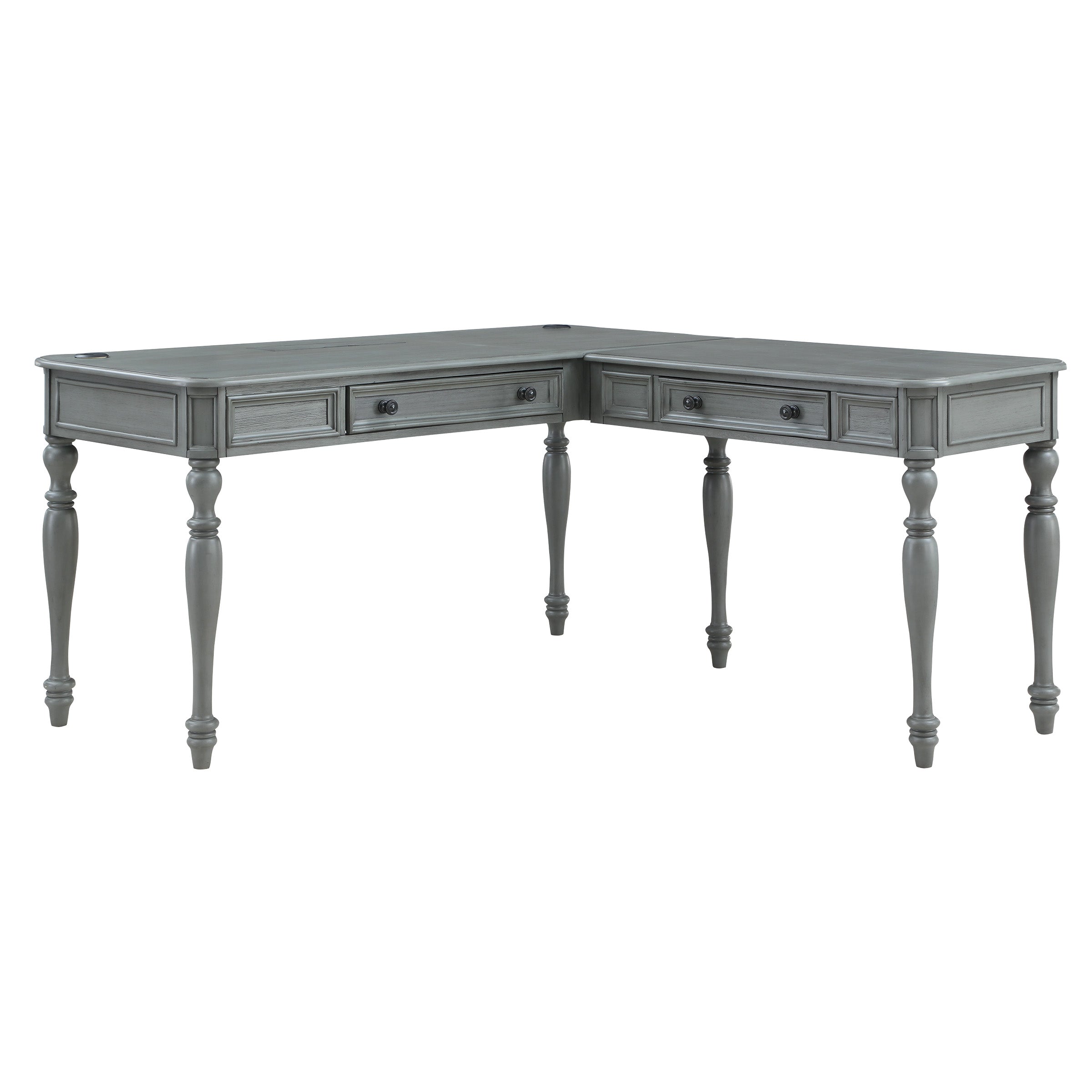 Country Meadows L-Shaped Desk w/PWR