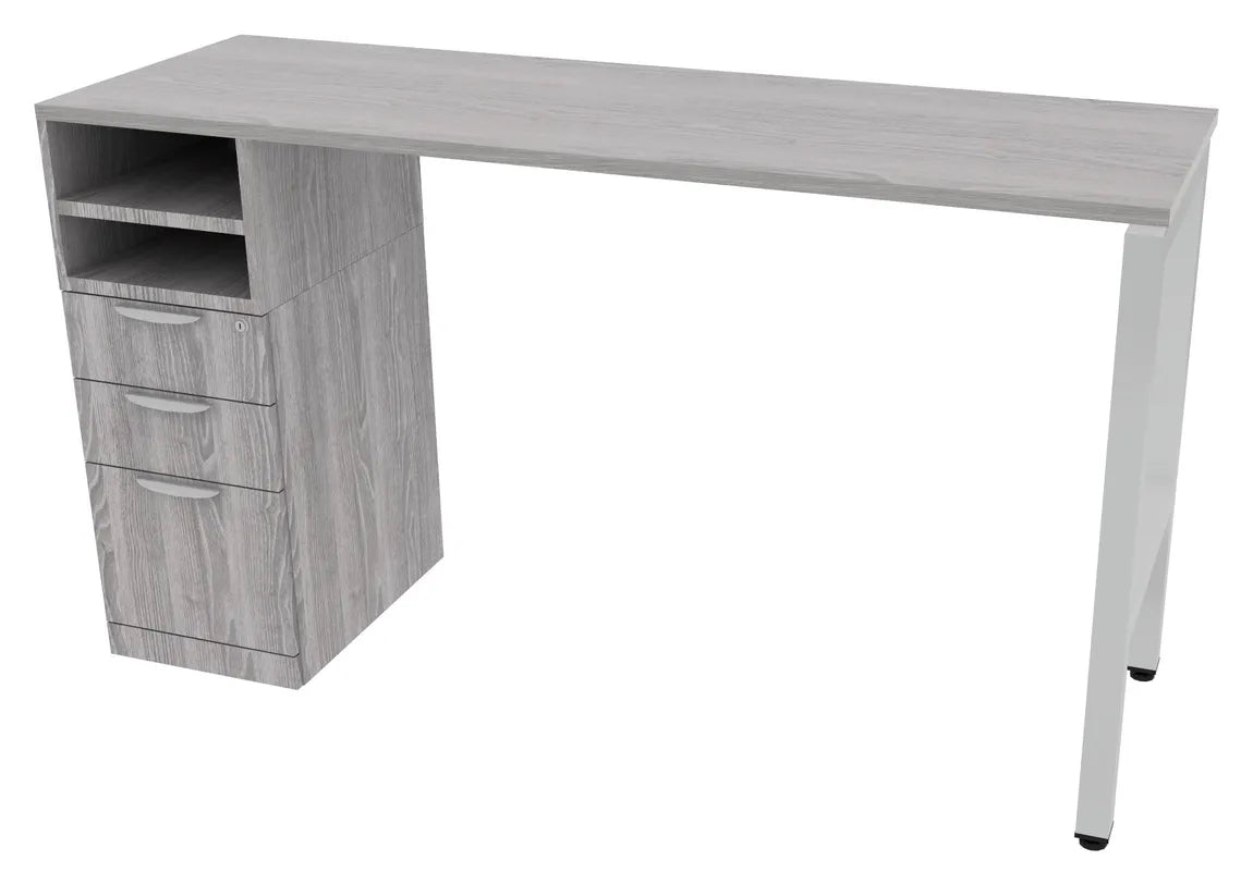 Standing Height Office Desk with Drawers – view 1