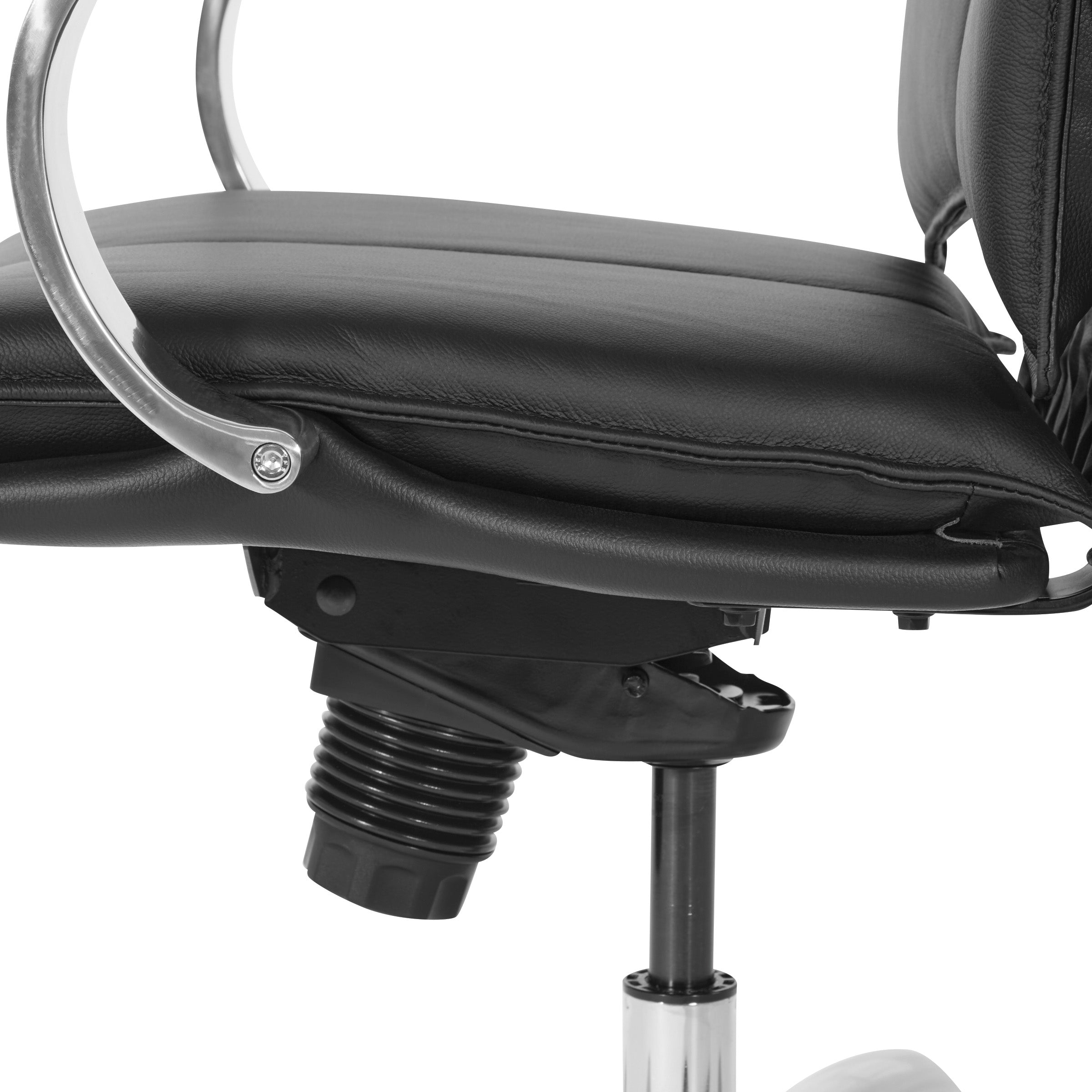 Deluxe Mid Back Black Lthr Chair