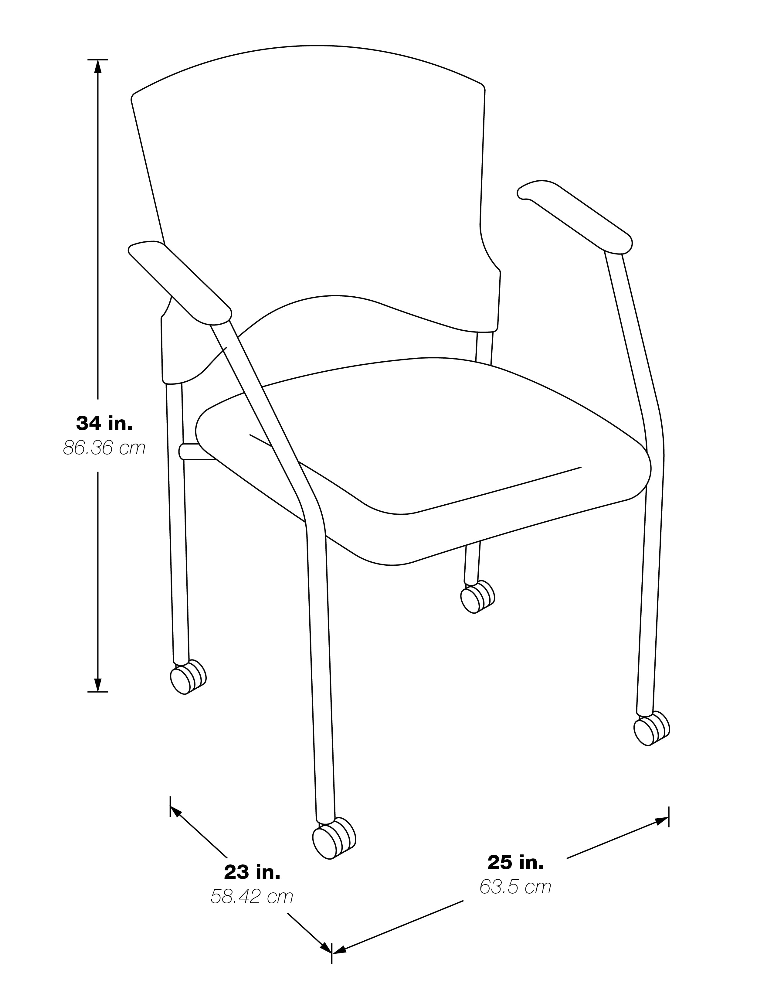 Titanium Finish Rolling Visitors Chair