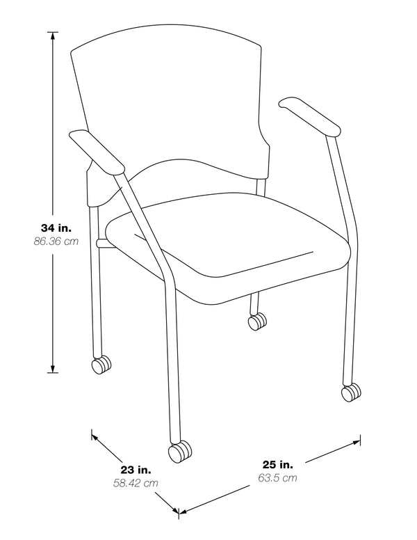 Titanium Finish Rolling Visitors Chair – view 1
