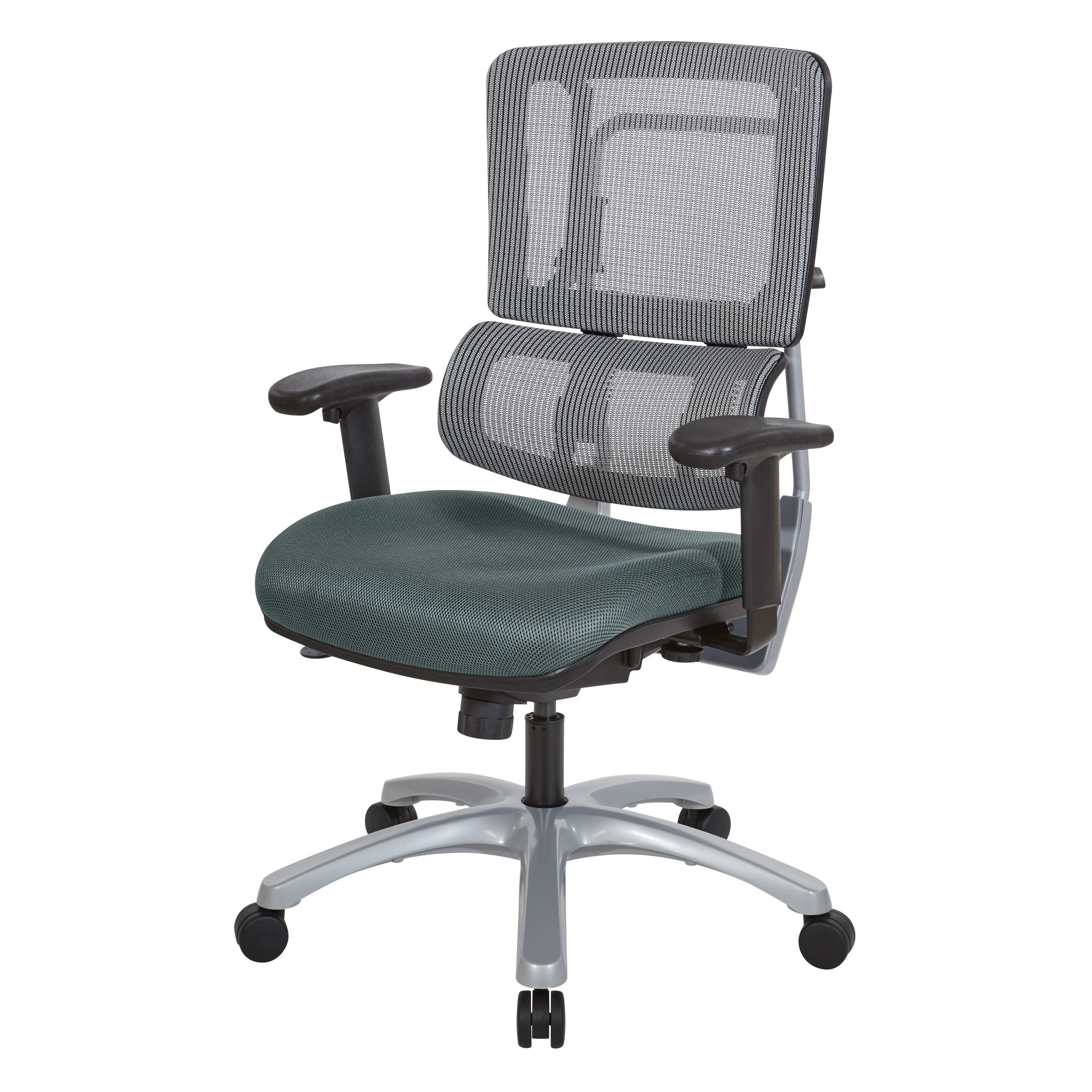 Vertical Grey Mesh Back Chair with Silver Base
