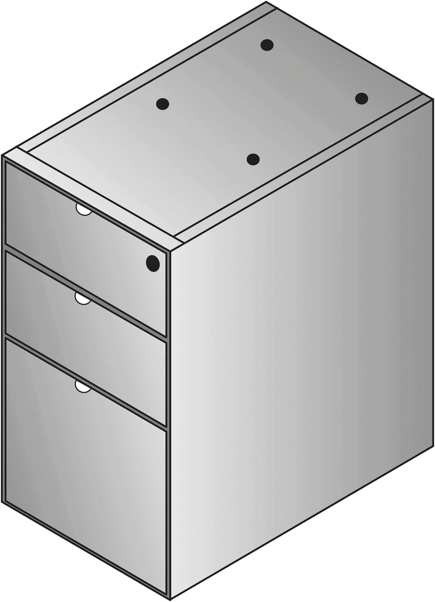 Kenwood Box/Box/File Desk Pedestal