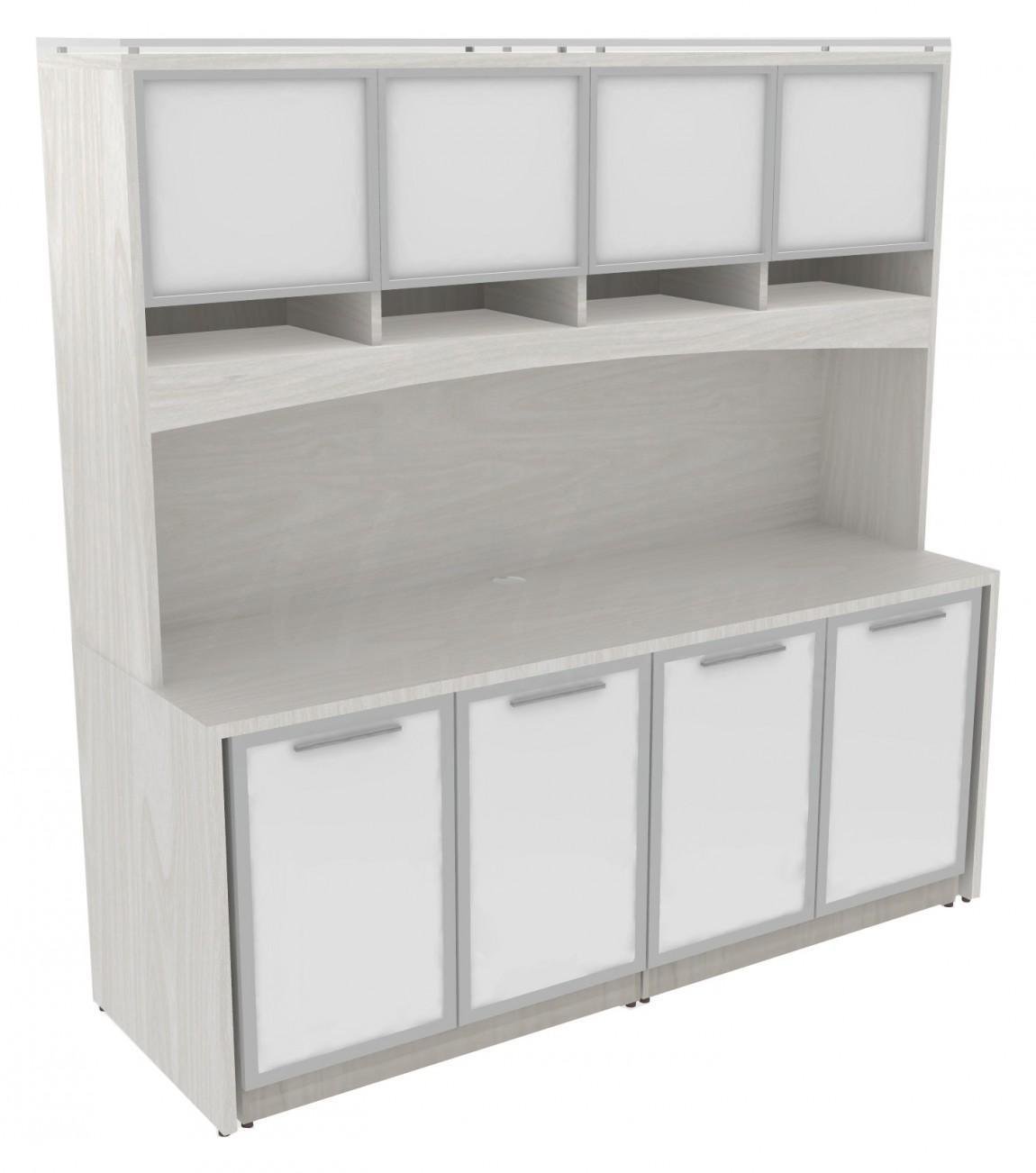 Corp Design Credenza Storage Cabinets with Hutch – view 1