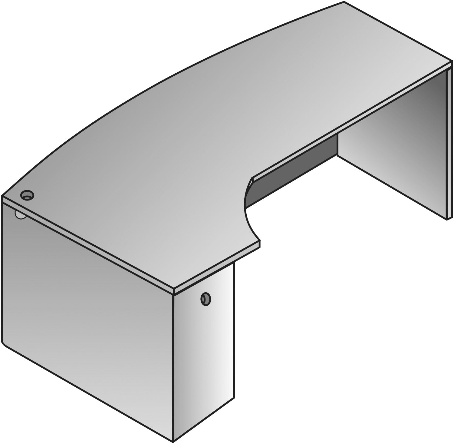 Napa Left Corner Bow Desk 71X48
