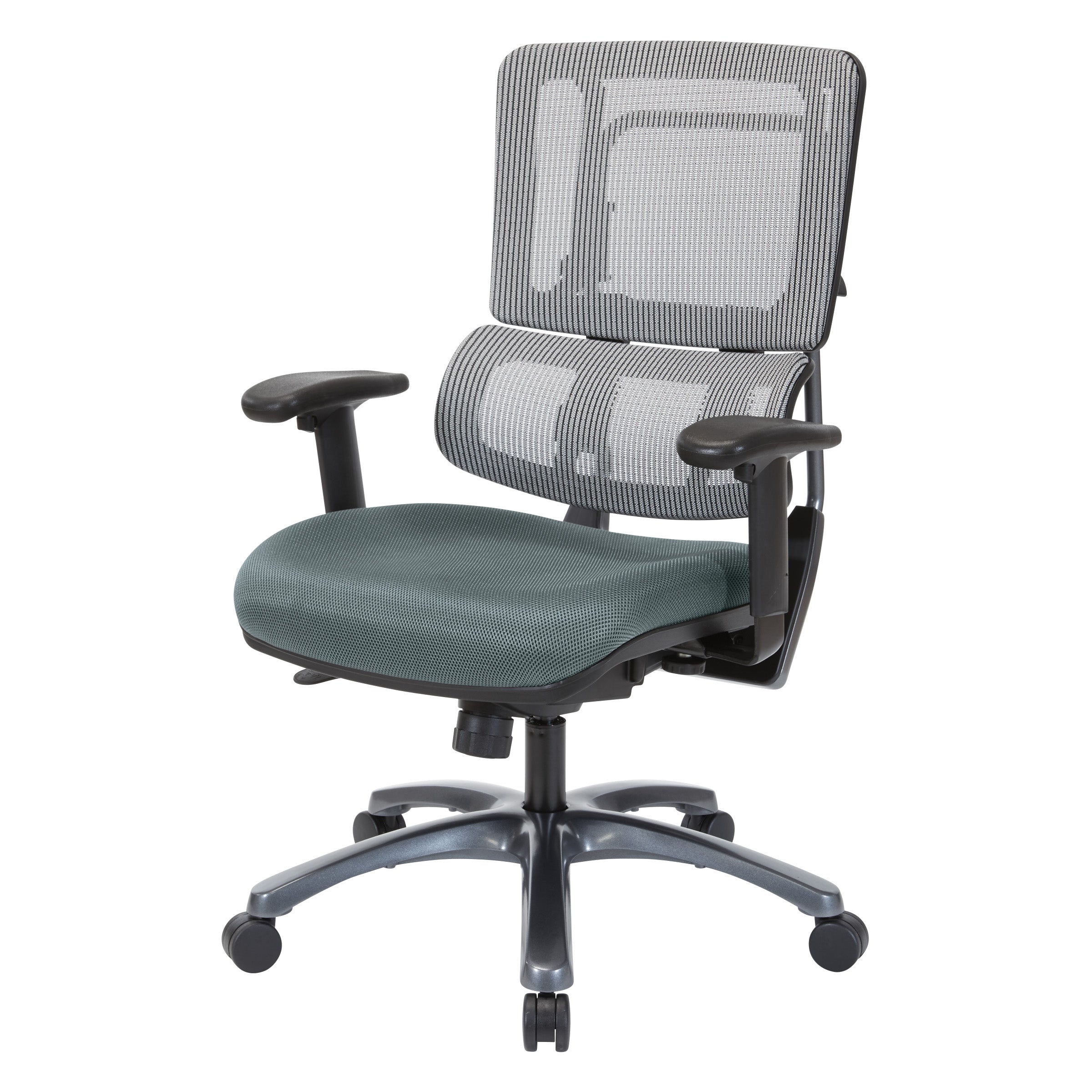 Vertical Grey Mesh Back Chair with Titanium Base