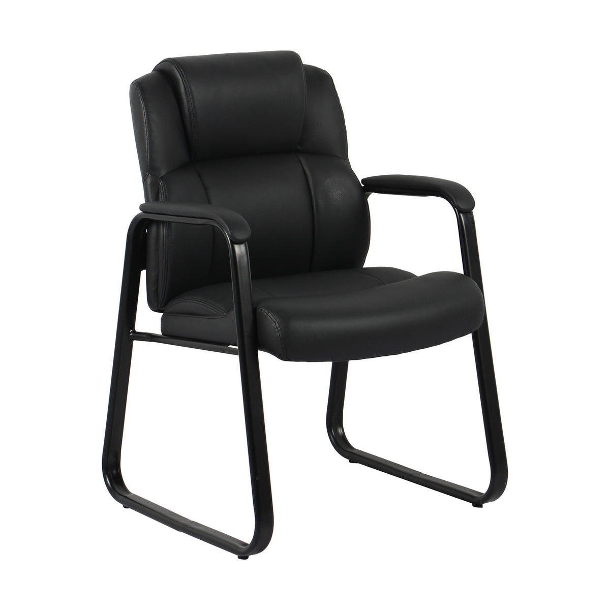 OfficeSource Brady Executive Guest Chair with Sled Base (OSGS4028PBK)