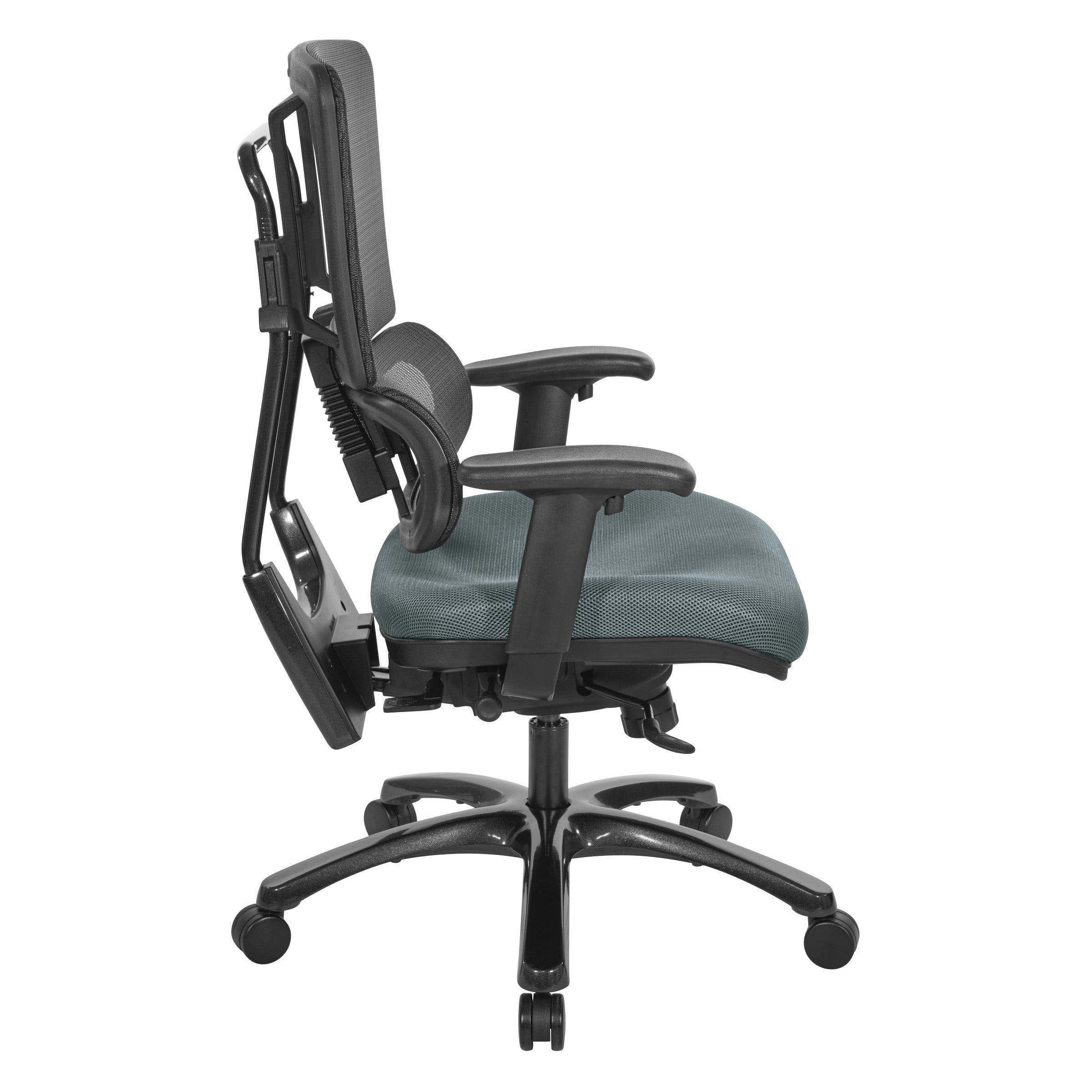 Vertical Black Mesh Back Chair with Shiny Black Base