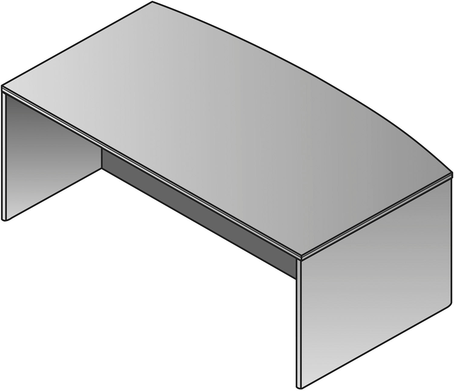 Kenwood Bow Top Desk Shell, 72X39