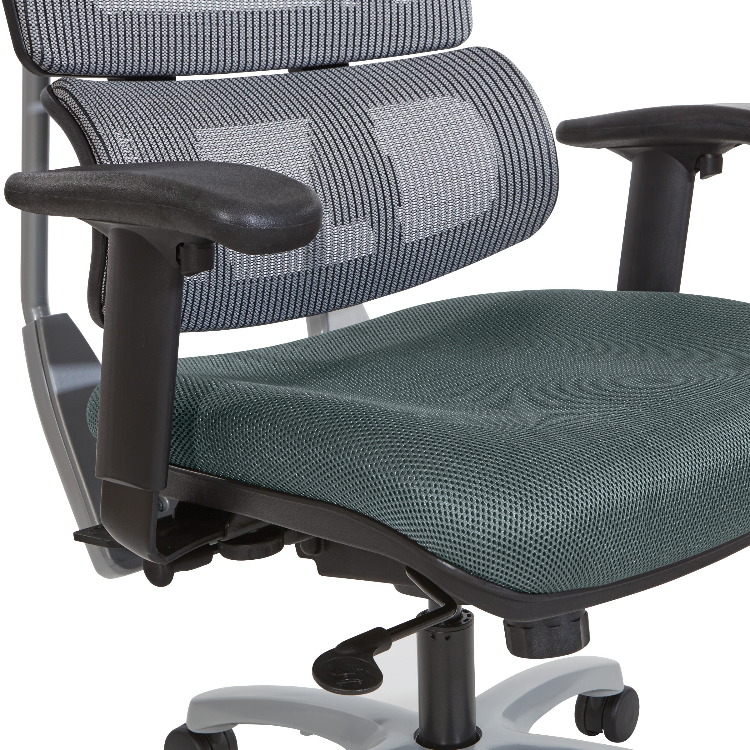 Vertical Grey Mesh Back Chair with Silver Base