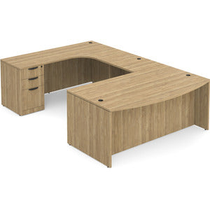 N9NE Classic Laminate Executive Bowfront U-Shape Desk 71" x 107.5" (CLAUD1000) - Aspen / Left