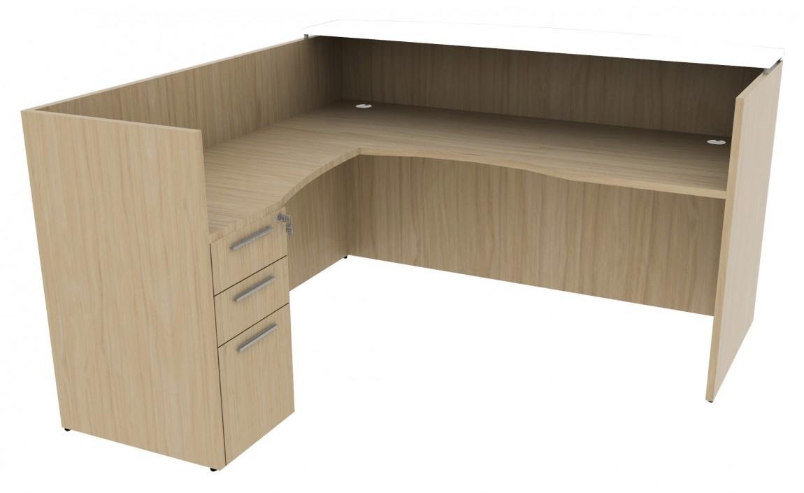 L Shaped Reception Desks with Drawers – view 1