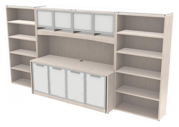 Corp Design Credenza Wall Units with Hutch and Bookcases – view 1