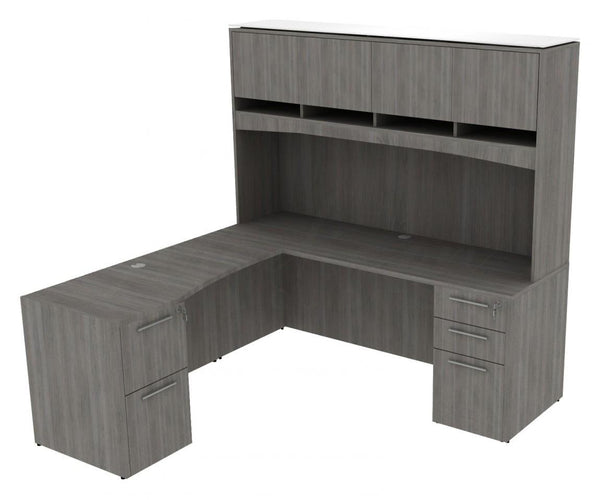 Corp Design L Shaped Desks with Hutch – view 1