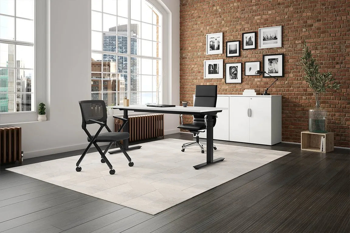 Standing Office Desk with Storage – view 1