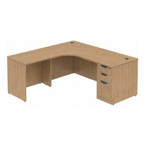 N9NE Classic Laminate Radius L-Shape Desk 71" x 72" (CLALD1014) - Aspen / Left