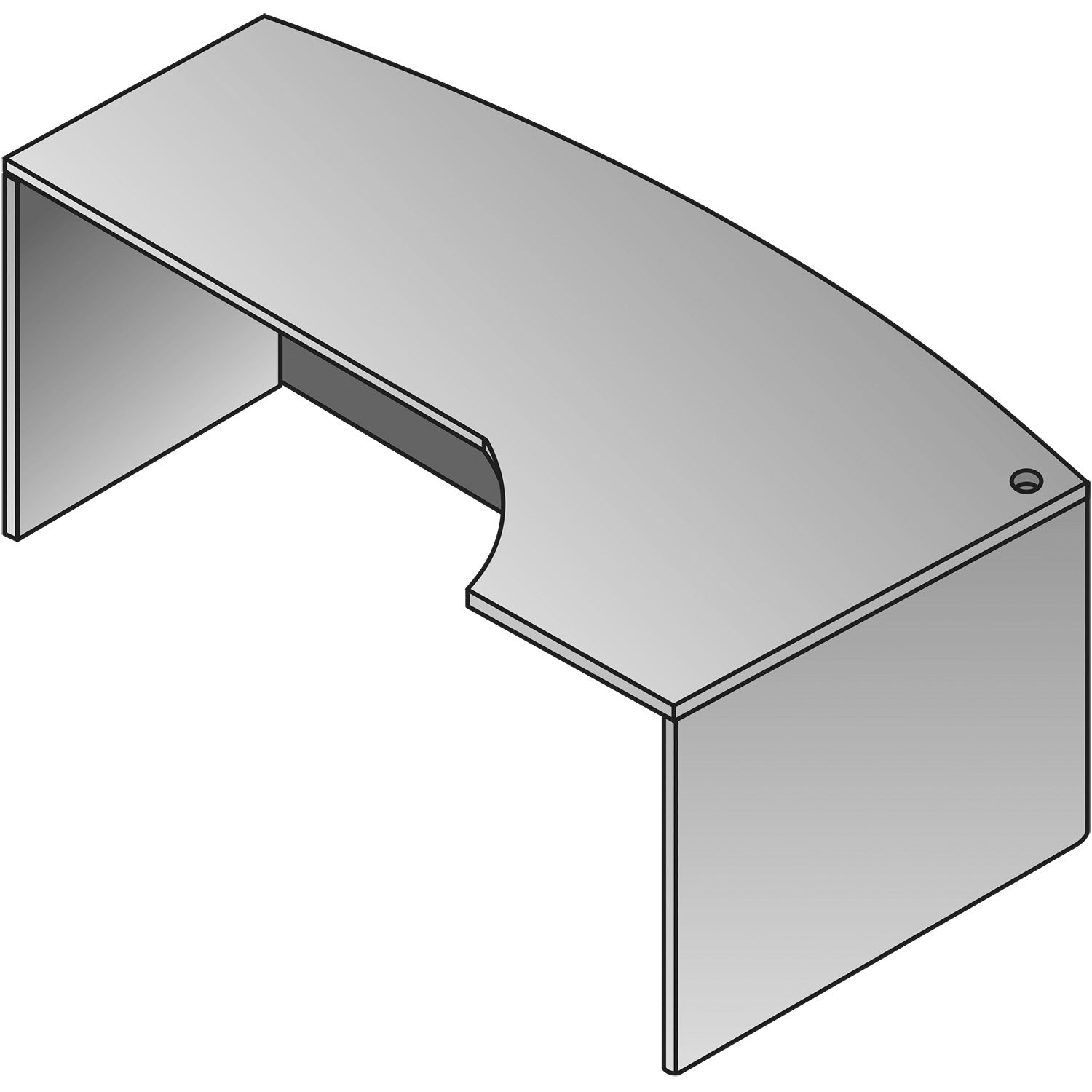 Sonoma Bow Desk 72X46 Cmptr Corner Right