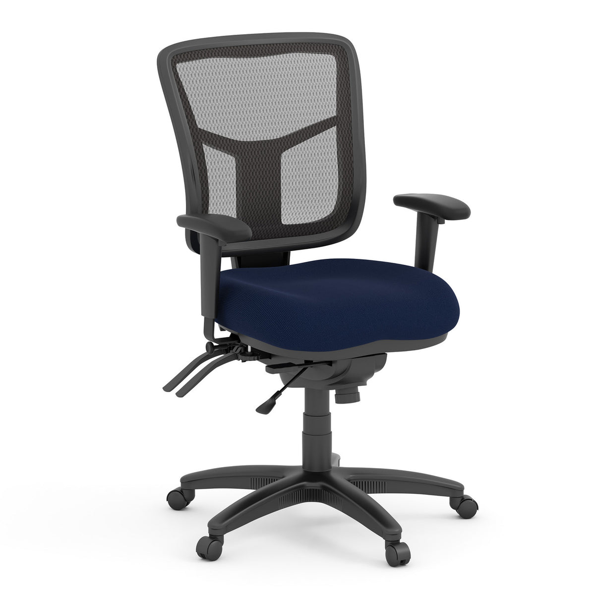 OfficeSource CoolMesh Multi Function, Mid Back Chair with Seat Slider and Black Frame (OSTW8904)