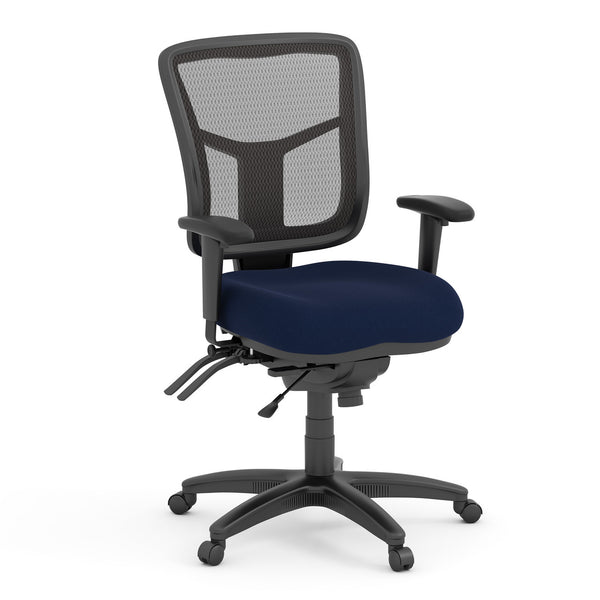 OfficeSource CoolMesh Multi Function, Mid Back Chair with Seat Slider and Black Frame (OSTW8904)