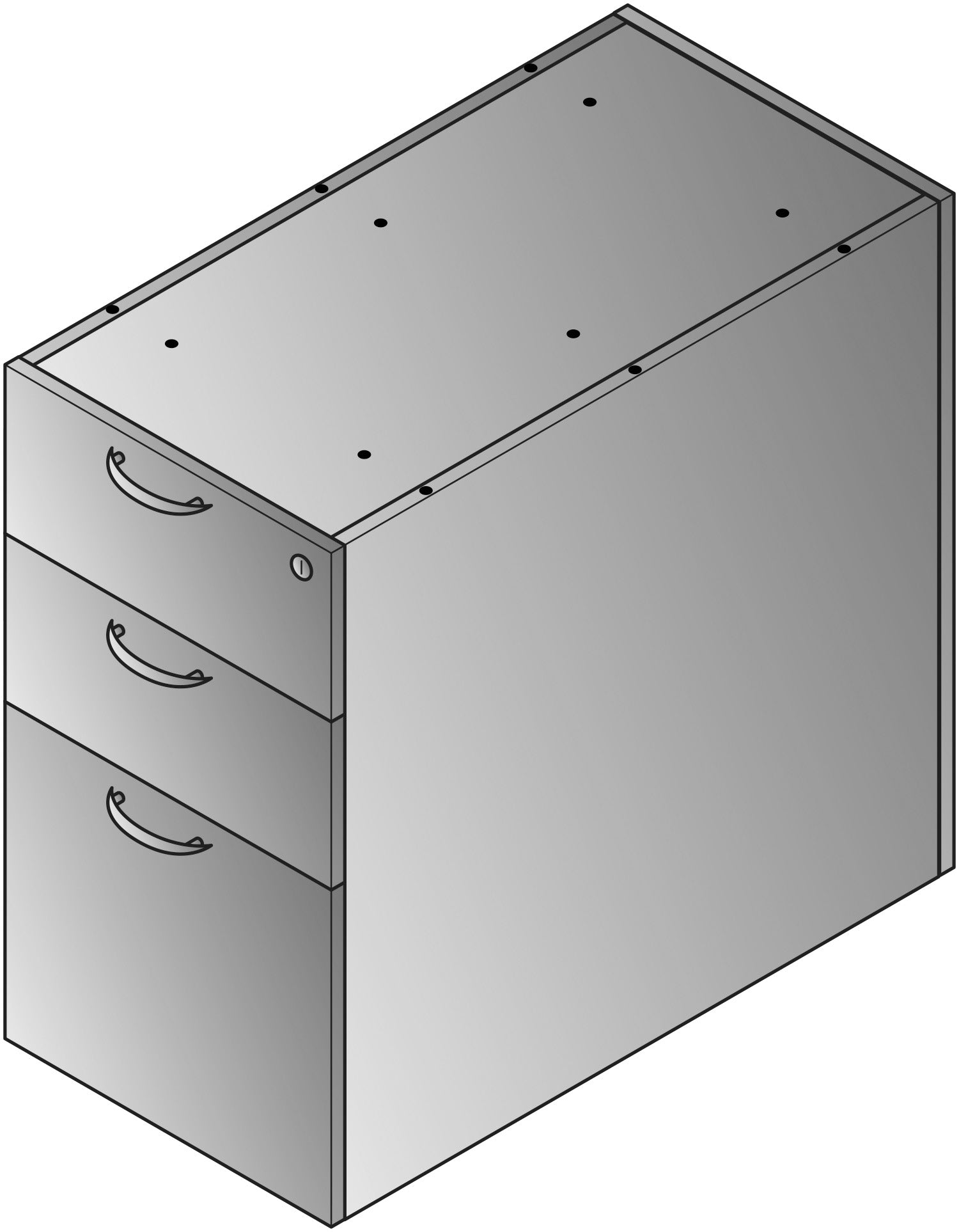 Napa 30"D Desk Pedestal, Box/Box/File