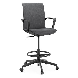 N9NE Matrix Drafting Stool with Foot Ring, Charcoal (9805)