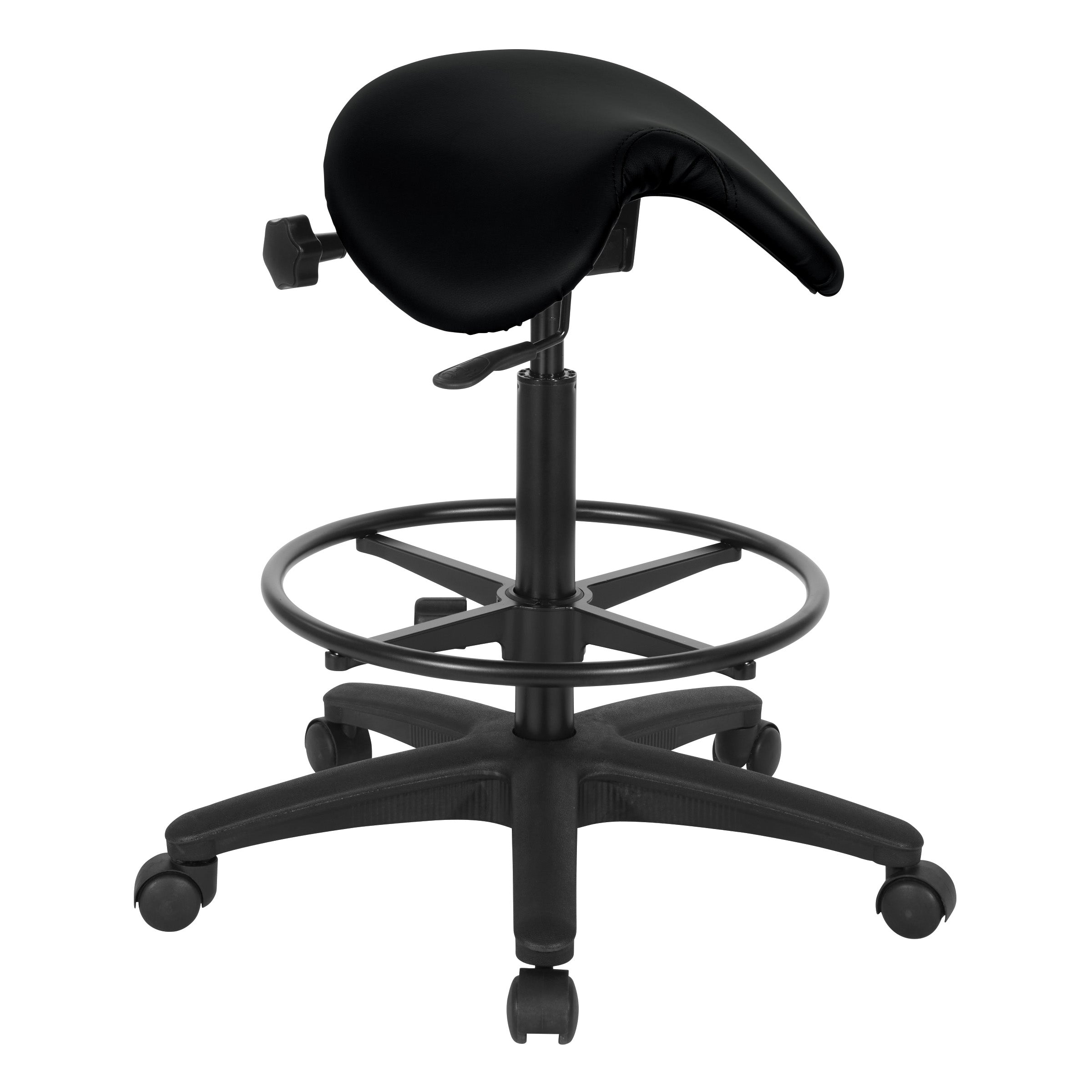 Backless Stool with Saddle Seat