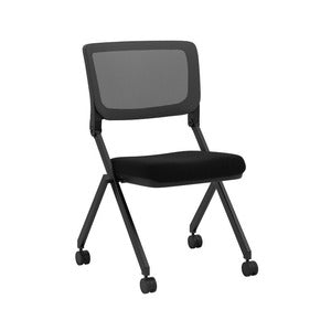 N9NE Alan Armless Nesting Guest Chair, Charcoal Mesh (5464)