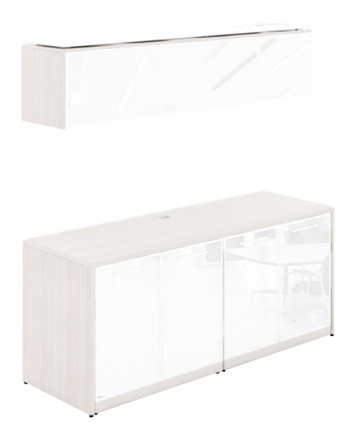 Corp Design Storage Cabinets with Wall-Mount Hutch – view 1