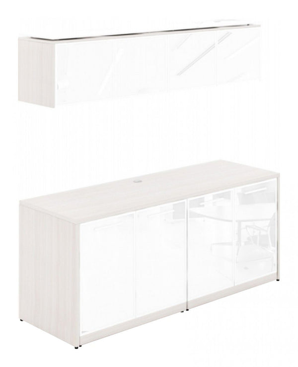Corp Design Storage Cabinets with Wall-Mount Hutch – view 1