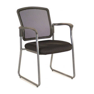 N9NE Sleek Mesh Guest Chair with Sled Base, Titanium Frame (2918T)