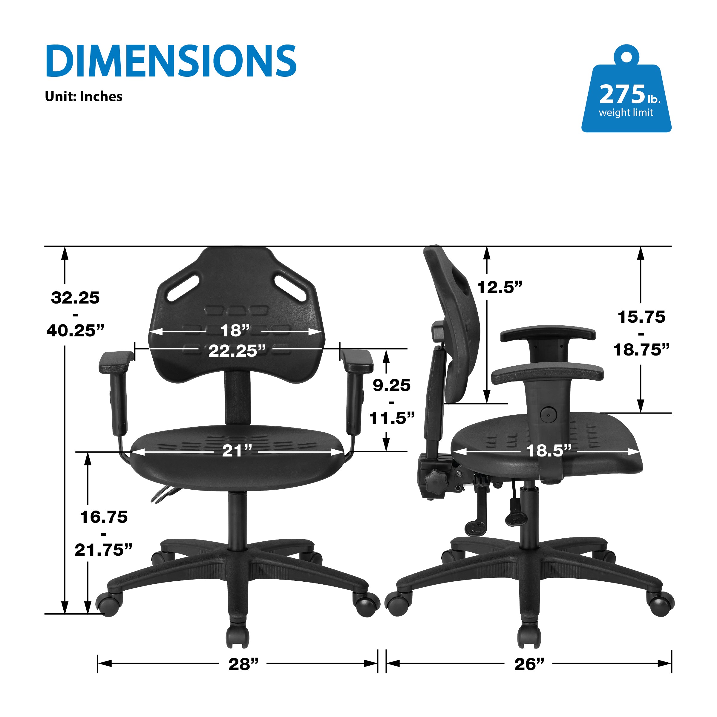 Self-Skinned Urethane Task Chair