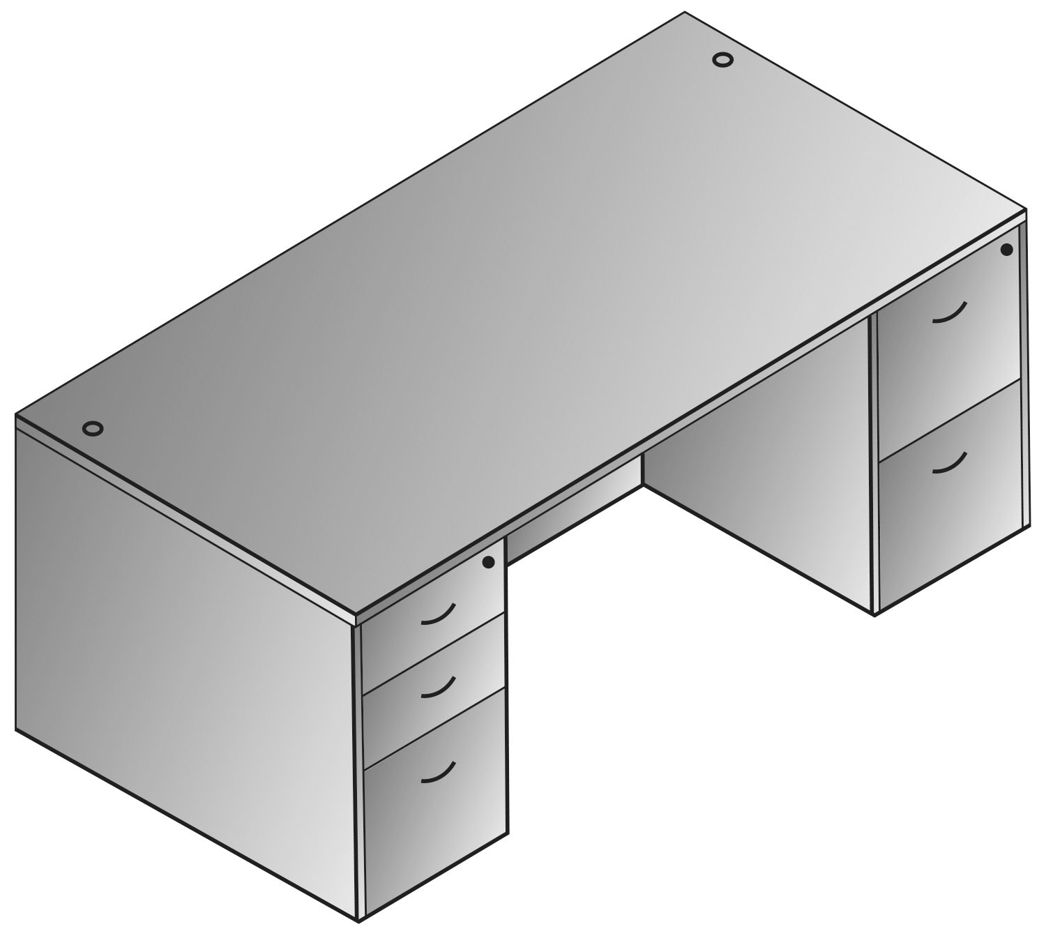 Napa Double Pedestal Desk 71X35 
