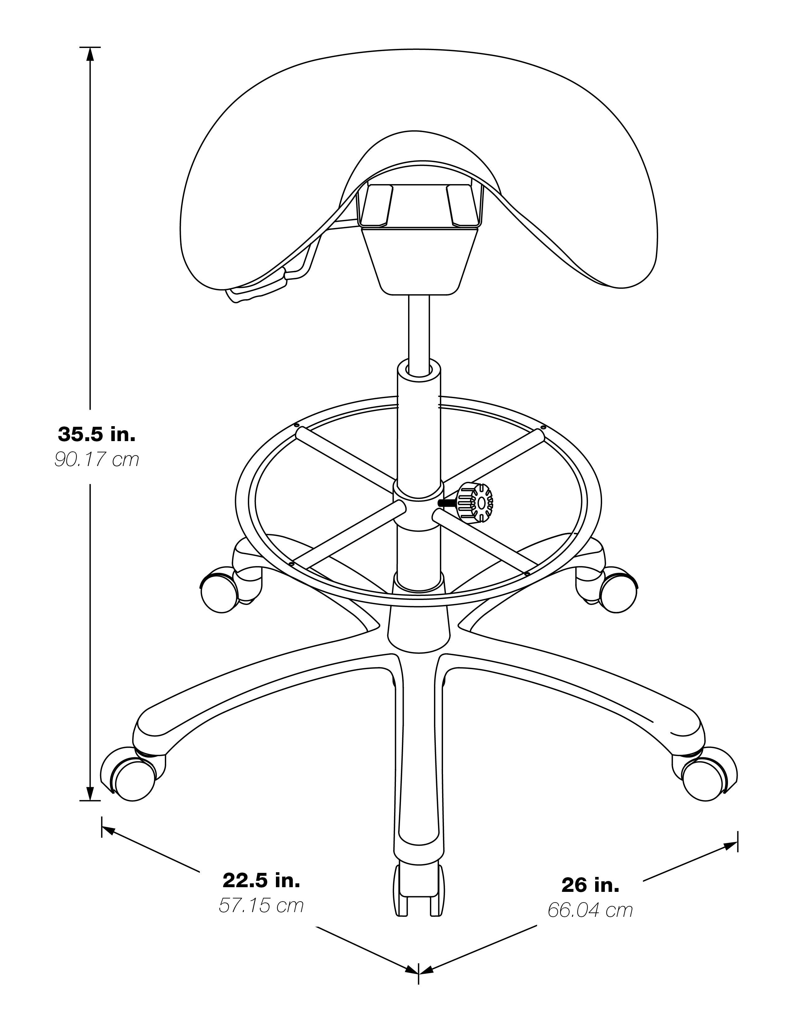 Backless Stool with Saddle Seat