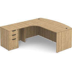 N9NE Classic Laminate Bowfront L-Shape Desk with Inner Curve 71" x 83" (CLALD1008) - Aspen / Left