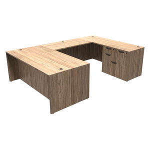 N9NE Classic Laminate Executive U-Shape Desk 71" x 107" (CLAUD1004N) - Aspen