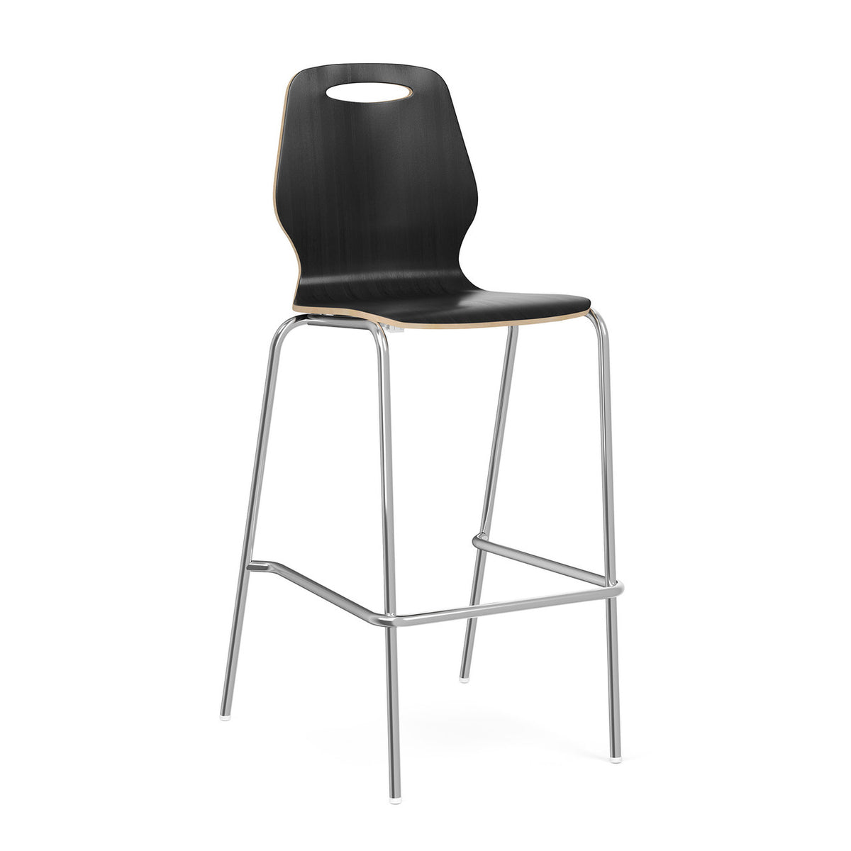 OfficeSource Shay Hourglass Bentwood Bar Height Café Stool - Set of 2 (OSST7004)