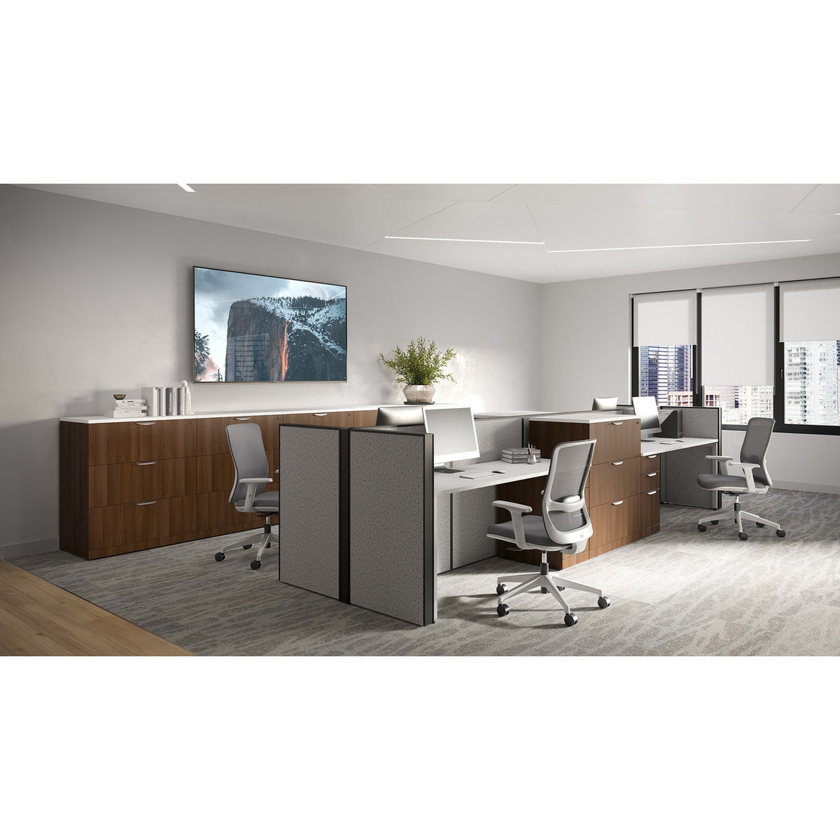 OfficeSource OS Panels Complete Package 7 - As Shown with Desks (COMPLETEPACKAGE7)