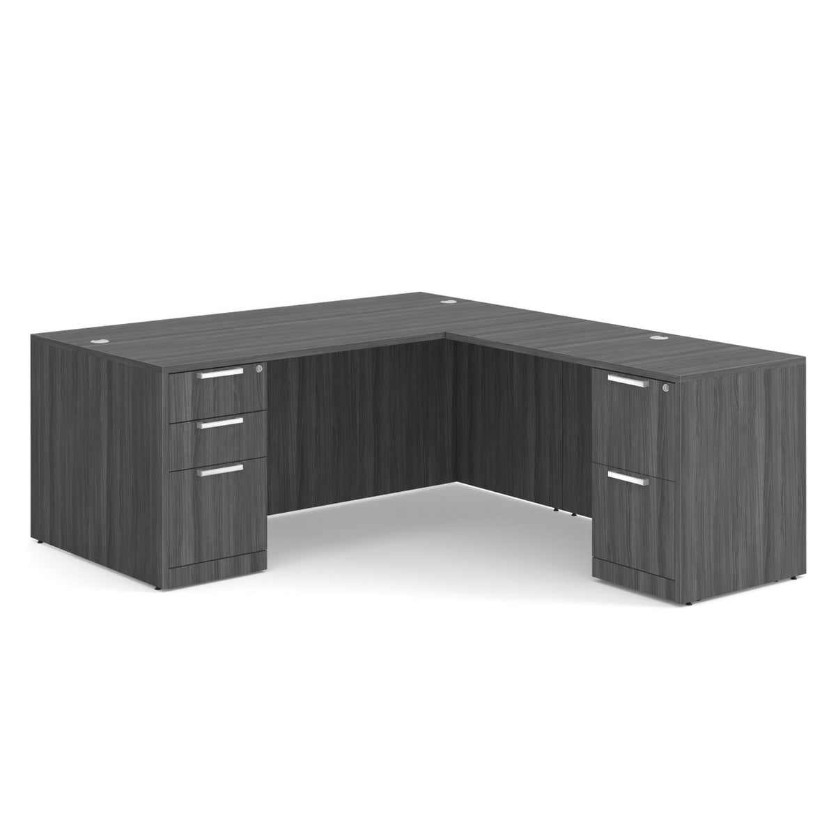 OfficeSource OS Laminate Double Full Pedestal L-Desk - 71'' x 36'' (DBLFLOS101)