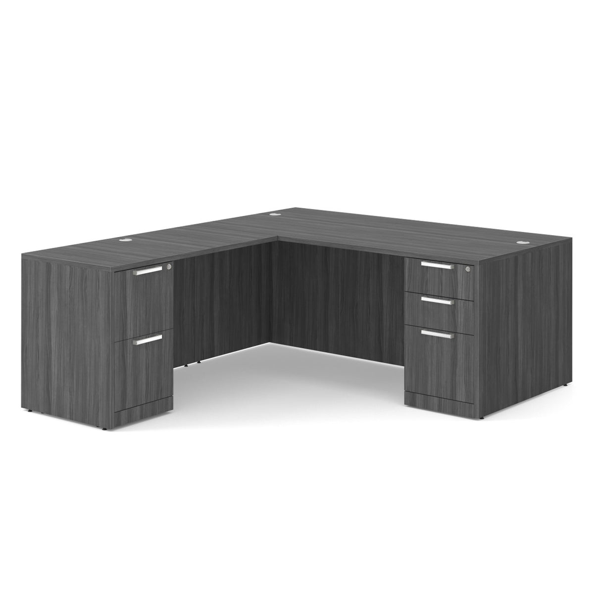 OfficeSource OS Laminate Double Full Pedestal L-Desk - 60" x 30" (DBLFLOS103)