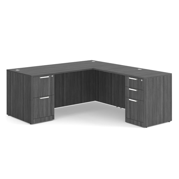OfficeSource OS Laminate Double Full Pedestal L-Desk - 71'' x 30'' (DBLFLOS105)