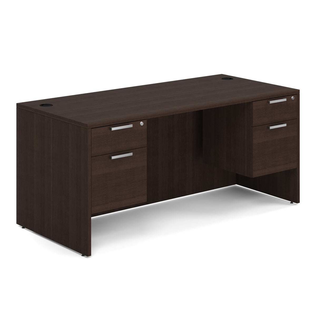 OfficeSource OS Laminate Double 3/4 Pedestal Desk - 66" x 30" (DBLHDOS102)